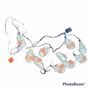 Vintage Halloween Ghost Boo indoor lights string of 10 - Blow mold inspired